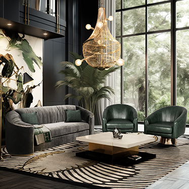 WALES SOFA, LALLAN CENTER TABLE 
